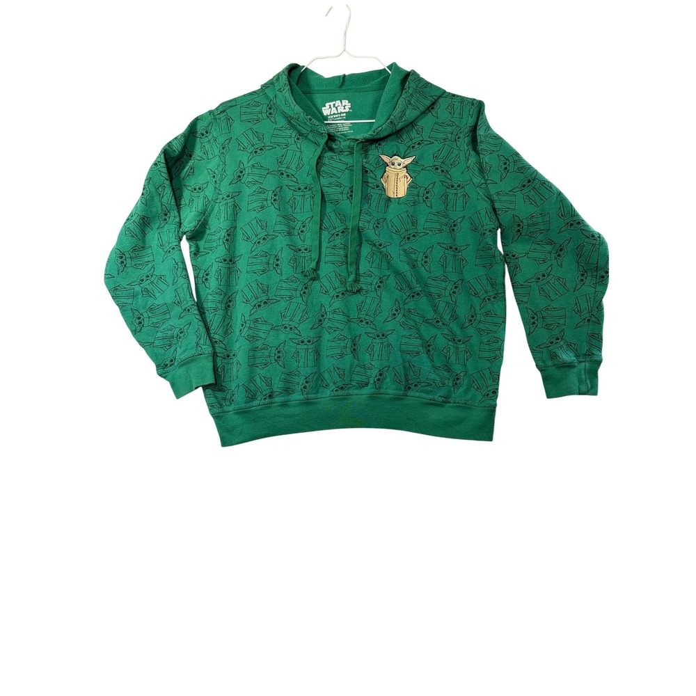 Star Wars The Mandalorian Grogu Baby Yoda Green All Over Print Hoodie XXL